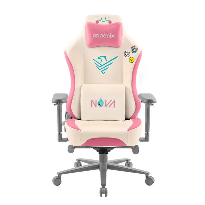 Silla Phoenix Nova Cream Editión  Alta Gama Fabricada En Cuero Color Crema Y Rosa
