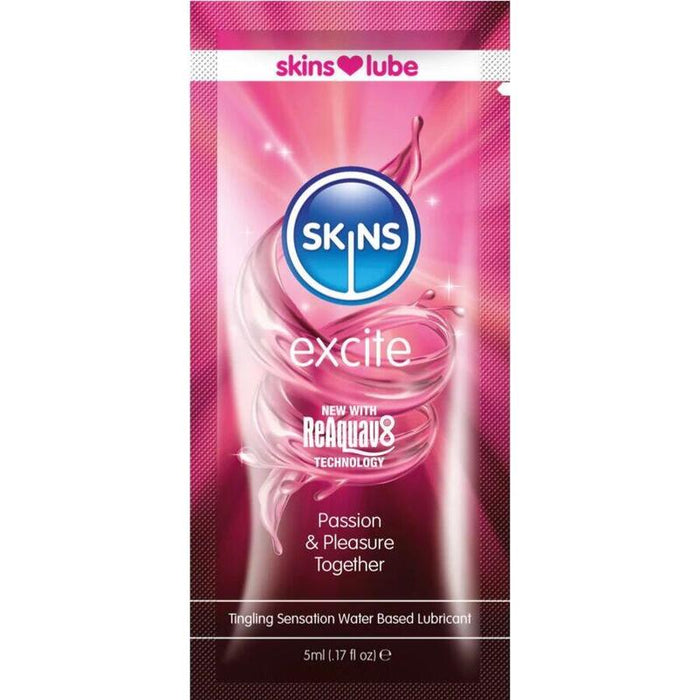 Skins - Excite Lubricante Base De Agua Monodosis 5 Ml