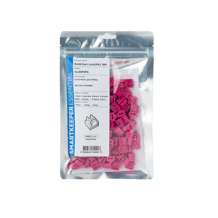 Smartkeeper Essential / 100 X Rj45 Port Blockers Without Lock Key Basic / Rosa