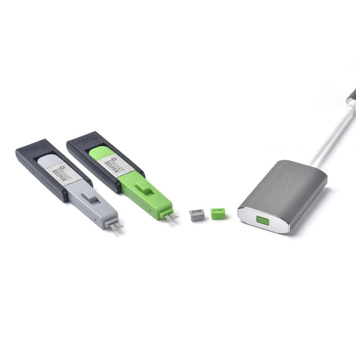 Smartkeeper Essential Mini Displayport Lock (Md04) + Lock Key Mini (U04), Cerradura De Embutir Código De Color Verde, 4 Piezas + 1 Llave Md04pkgn