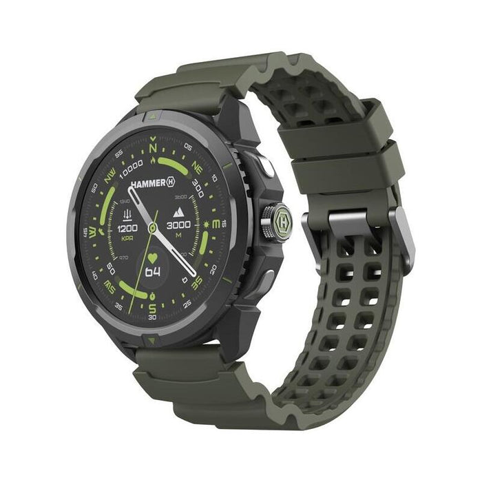 Smartwatch  Hammer Watch 2 Military Edition, Gps, Pantalla Amoled Gorilla Glass De 1,5 Pulgadas, Gran Batería De 530 Mah Con Hasta 15 Días De Funcionamiento Con Una Sola Carga, Resistencia A 5 Atm, Botón Sos, Led