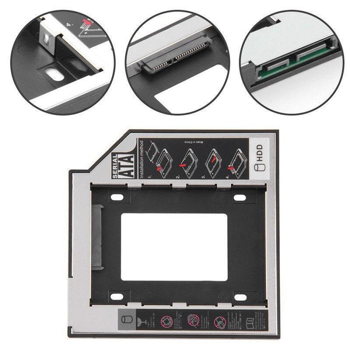 Soporte Carcasa Caddy Cd Dvd Para Disco Duro 2.5 2nd Sata 12.7mm Universal