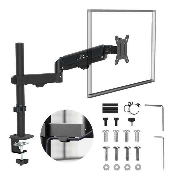 Soporte De Monitor Maclean, Resorte De Gas, 17"-32", 2-10kg, Negro, Mc-135
