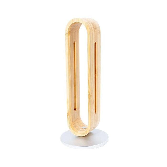 Soporte Para Auriculares De Madera De Bambú, Base De Aluminio, Hasta 5 Kg, Supraaurales, Marrón Claro, Plateado