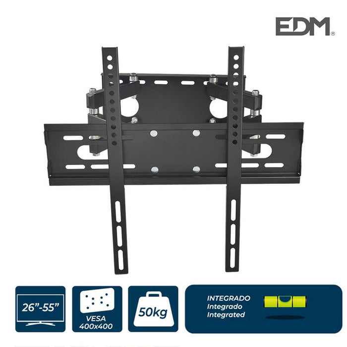 Soporte Tv De 26-55 Pulgadas 50kg Edm Con Nivel Incluido