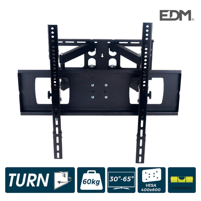 Soporte Tv De 30-65 Pulgadas 60kg Edm Con Dos Brazos Y Oscilante. Con Nivel Incluido