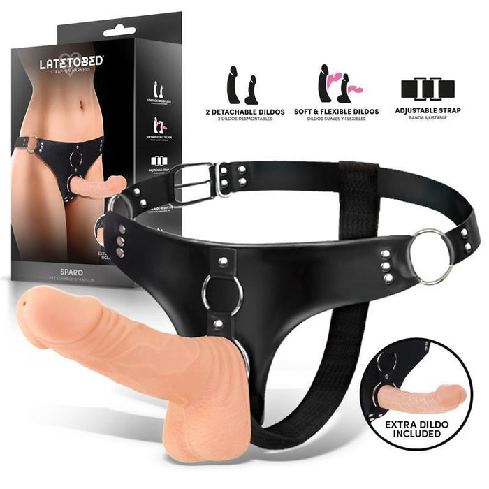 Sparo Arnés Con 2 Dildos Realistas Desmontables