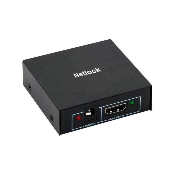 Splitter Hdmi 4k/30hz De 2 Puertos Mini Metalico Con Alimentador Incluido