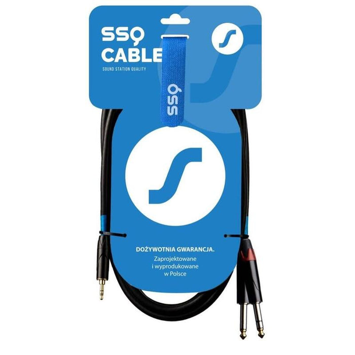 Ssq Mijm1 Ss-1813 Cable Jack Stereo 3,5 Mm - 2x Jack Mono 6,3 Mm 1 M Negro