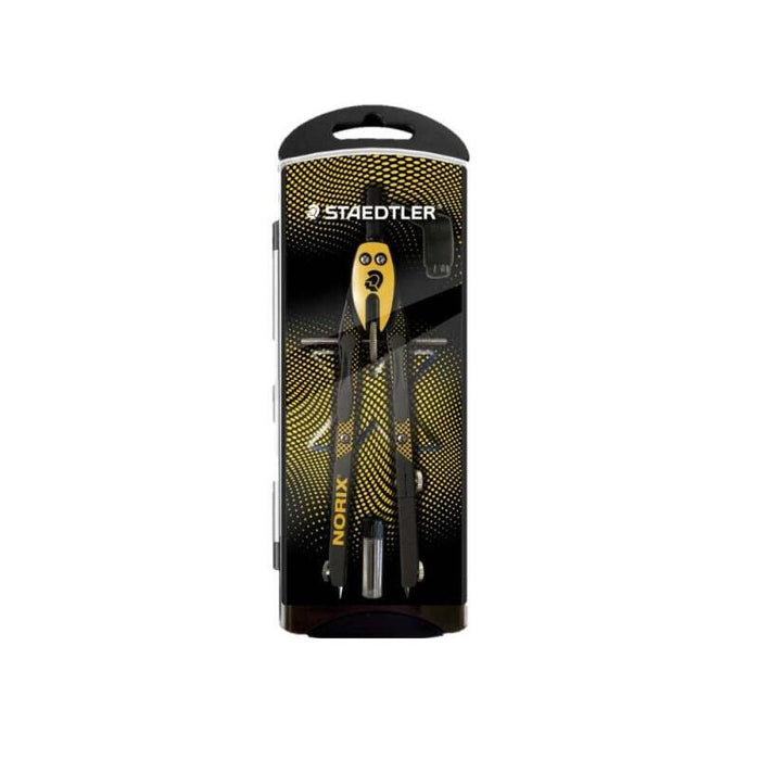 Staedtler Norix 555 Compas Metalico Escolar De Precision - Mecanismo Pulsador Y Ajuste Por Rueda Central - Color