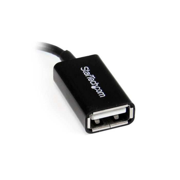 Startech Cable Adaptador Micro Usb A Usb Otg Acodado 0.12m M/H Negro Uusbotgra