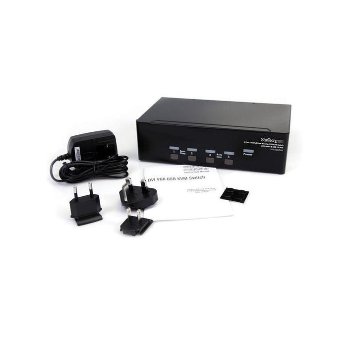 Startech Conmutador Switch Kvm 4 Ordenadores 2 Mon