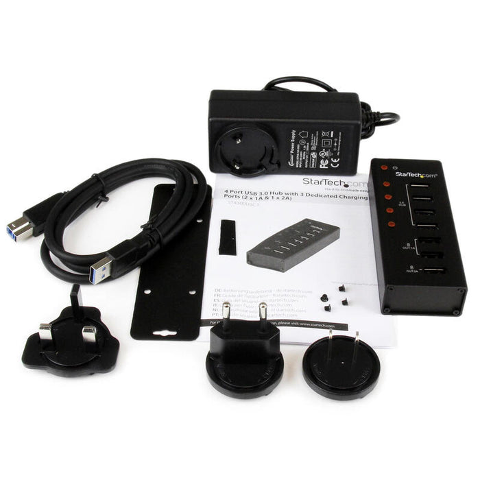 Startech Hub Concentrador Usb 3.0 4 Puertos Con 3