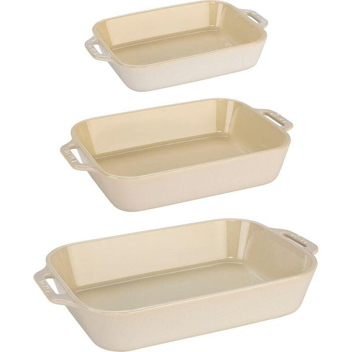 Staub Ofenformenset 3-Tlg. Keramik, Rechteckig, Weiss