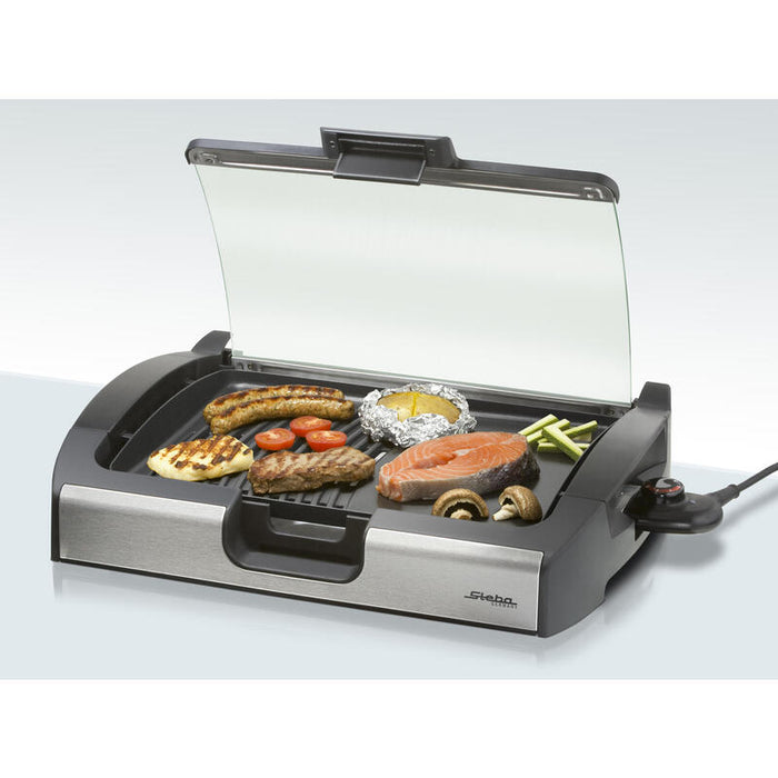 Steba Bbq Tischgrill Vg 200  (Negro, 2.200 Watt, Mit Glasdeckel) 06-49-00