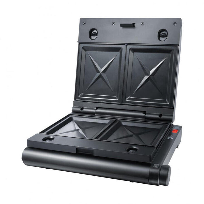 Steba Multi-Snack Maker 3in1 Sg 55, Sandwichera Negra, 1.100 W, Con 3 Juegos De Platos 186500