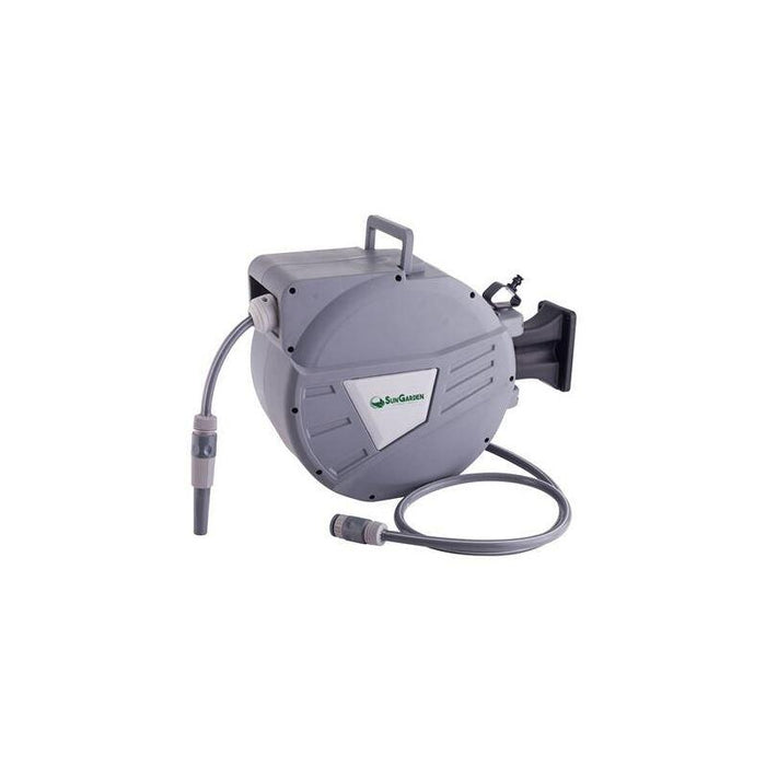 Sungarden Sg0165 Manguera 20 Metros - Recogedor Automatico Con Guia - Funcion De Retraccion Lenta - Soporte Para