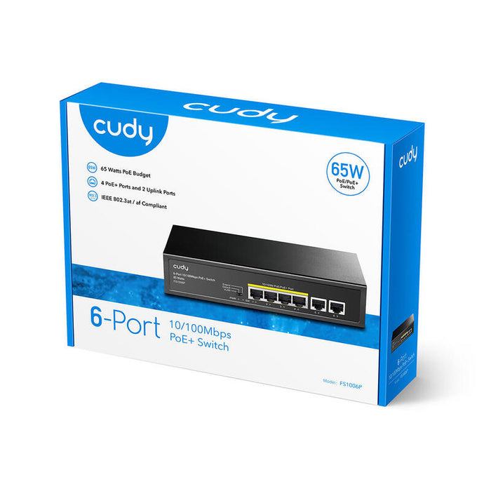 Switch Cudy 6-Port 10/100m Poe+ Switch 60w
