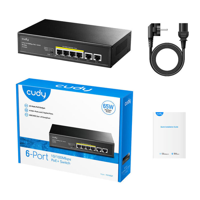 Switch Cudy 6-Port 10/100m Poe+ Switch 60w