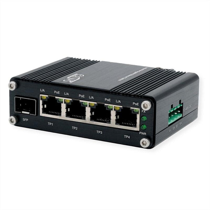 Switch Mini 4-Port Poe+ Gigabit Sfp O.Netzteil Industrie Din-Rail