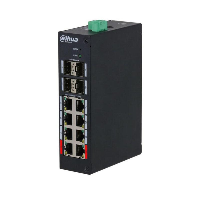 Switch Poe 8 Puertos 100mbps  + 4x Sfp Gigabit Uplink Rail