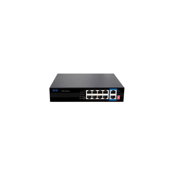 Switch Poe De 8 Puertos 10/100 +2 Puertos Rj45 10/100 Con Ia