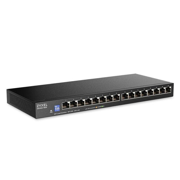 Switch Zyxel 16-Port Gigabit Unmanaged Switch Slimline Con Dip Sele