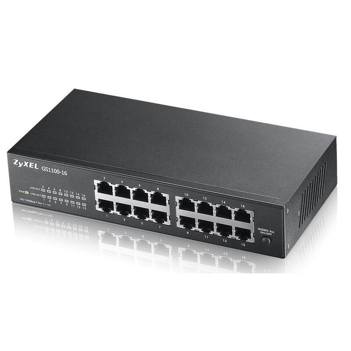 Switch Zyxel 16ptos Gigabit Negro Gs1100-16-Eu0101f
