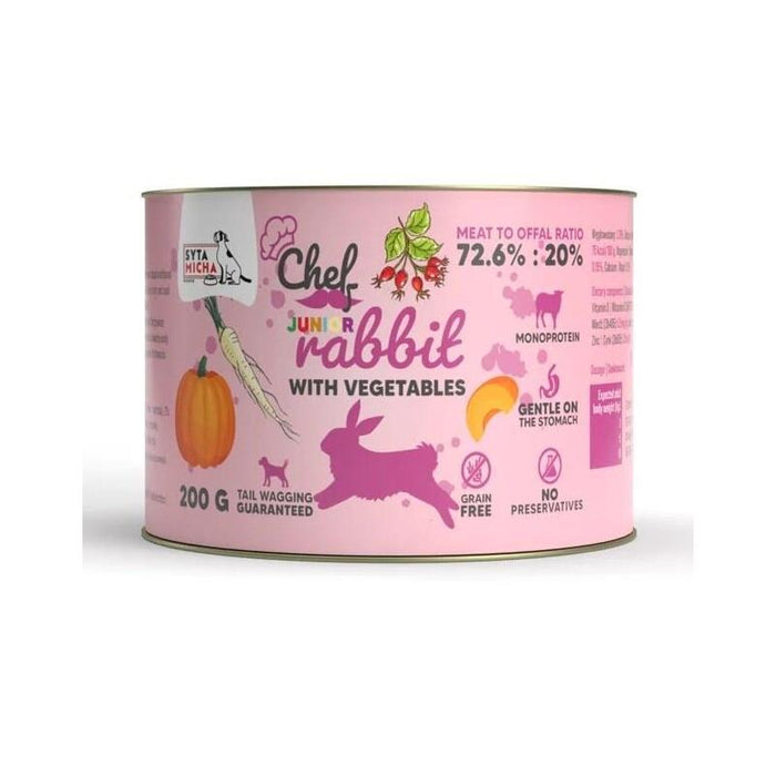 Syta Micha Chef Junior Rabbit With Vegetables Mono - Comida Húmeda Para Perros - 200g