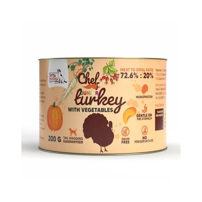 Syta Micha Chef Junior Turkey With Vegetables Mono - Comida Húmeda Para Perros - 200g