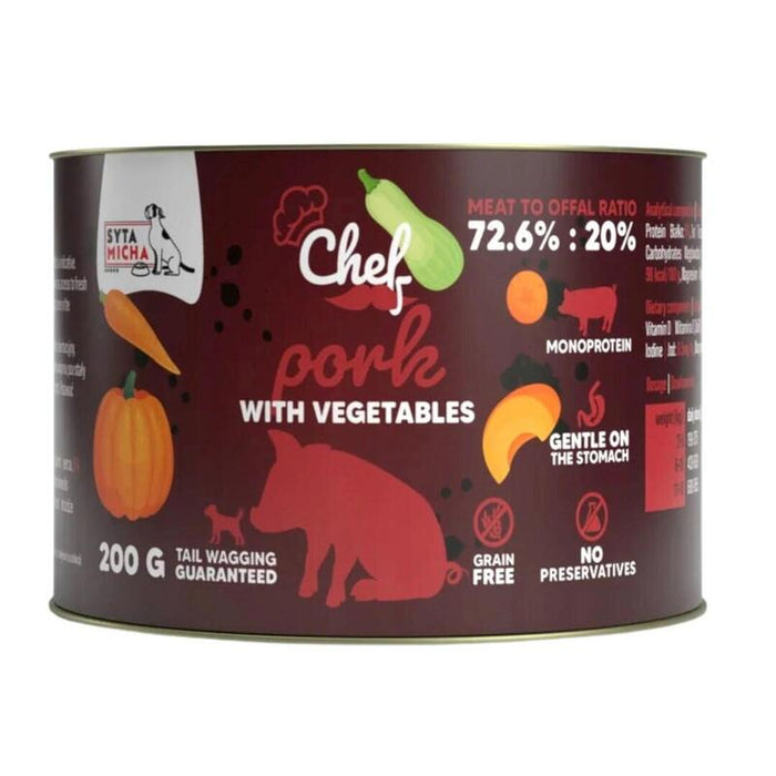 Syta Micha Chef Pork With Vegetables Mono - Alimento Húmedo Para Perros - 200g
