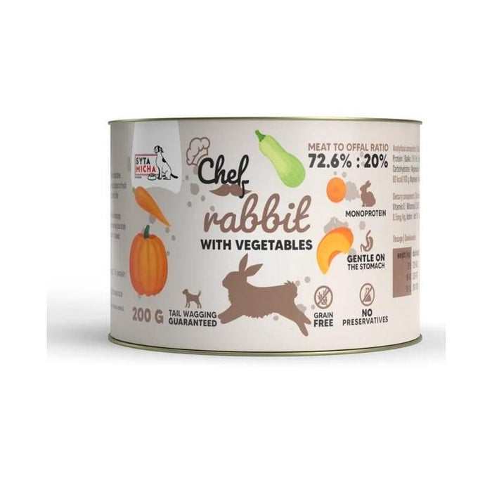 Syta Micha Chef Rabbit With Vegetables Mono - Comida Húmeda Para Perros - 200g