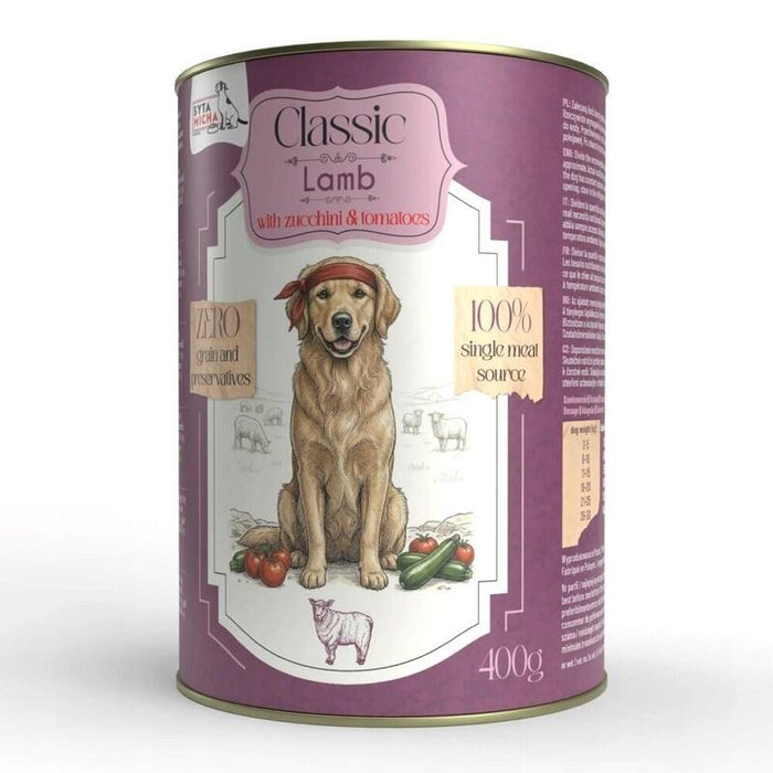 Syta Micha Classic Mono Cordero Con Calabacín - Alimento Húmedo Para Perros - 400g