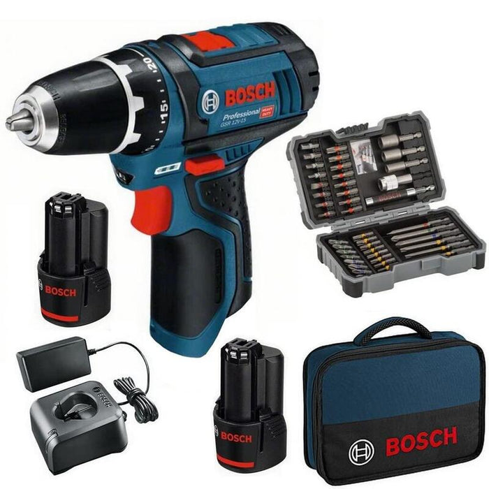 Taladro Atornillador  Bosch Powertools  Batería Gsr 12v-15 2x2,0ah+35-Tlg. Bolsa 0615990k9b