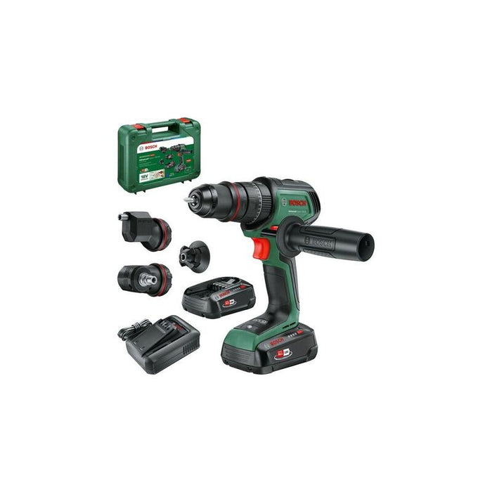 Taladro De Impacto Inalámbrico Bosch Diy & Garden Advancedimpact 18v-80 Quicksnap Verde, 2 Baterías De Iones De Litio De 2,5 Ah, Maletín, Power For All Alliance 06039e2105