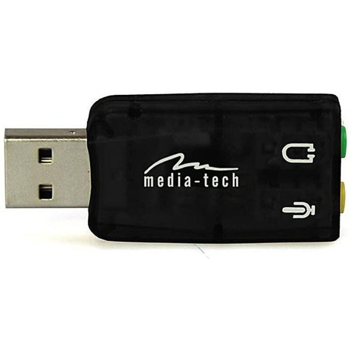 Tarjeta De Sonido Mediatech Mt5101 Virtu 5.1 Usb Negro