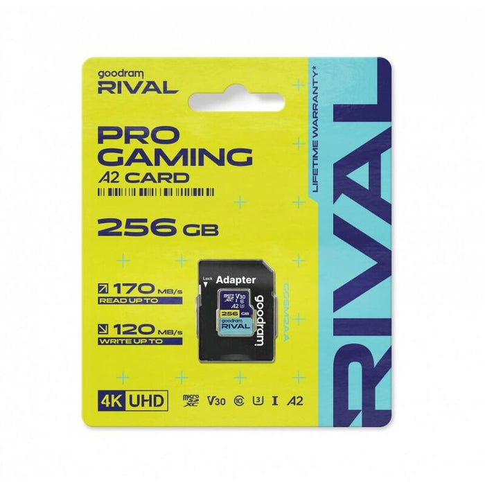Tarjeta  Goodram Microsdxc 256gb V30 A2 Uhs I U3 Rival + Adapter