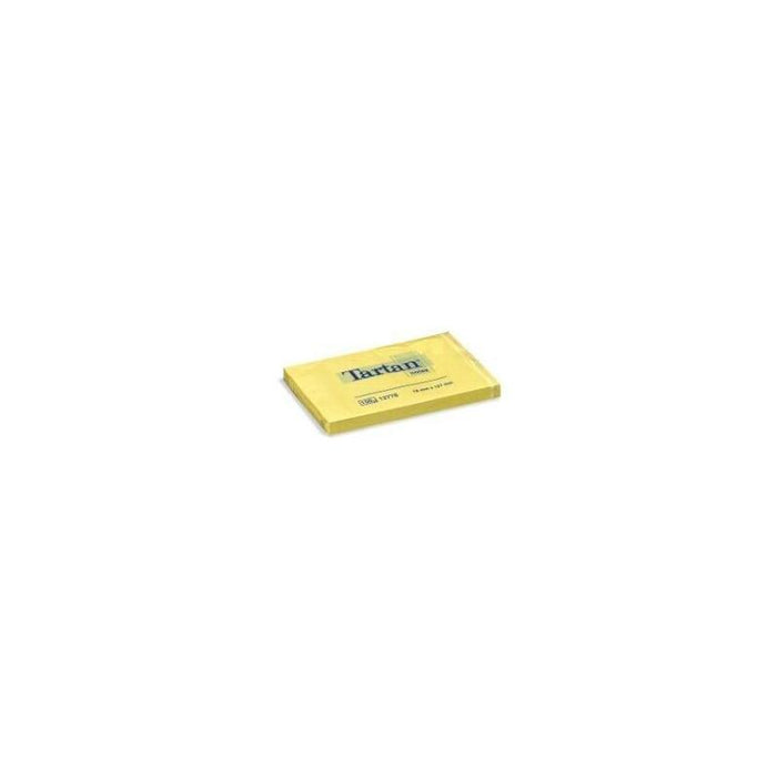 Tartan Pack De 12 Blocs De 100 Notas Adhesivas Reposicionables 76x127mm - 100% Pefc - Amarillo Claro