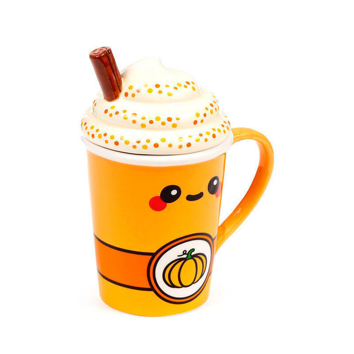 Taza Con Tapa De Calabaza Foodiemals Latte 325ml