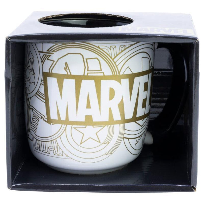 Taza Élite Marvel Golden Treasure 380 Ml En Caja De Regalo