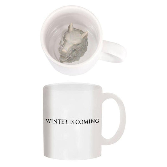Taza Stark Ceramica Con Lobo Esculpido Hbo Taza Cerámica