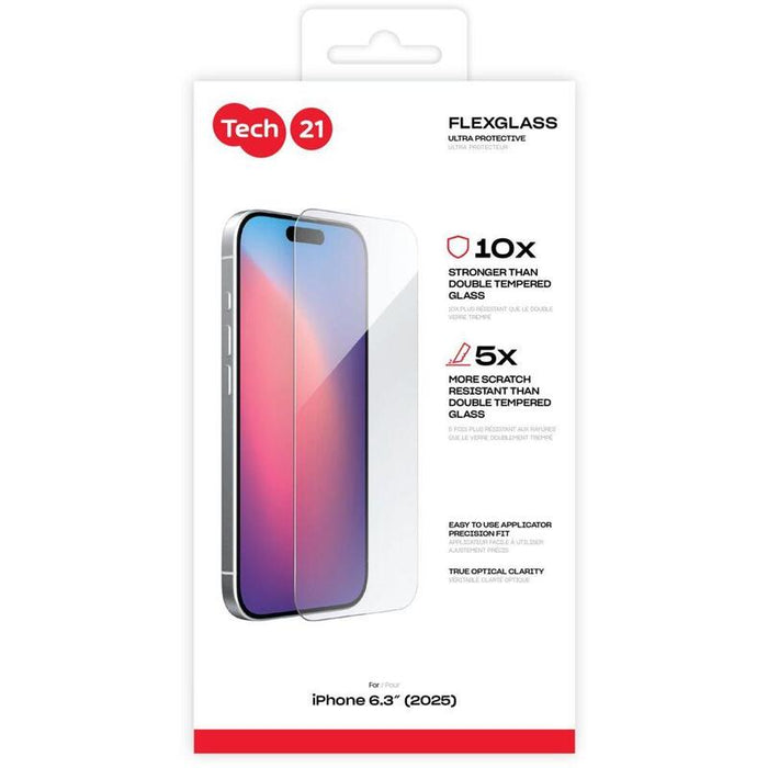 Tech21 Flexglass Ultra Clear For Iphone 17 Clear