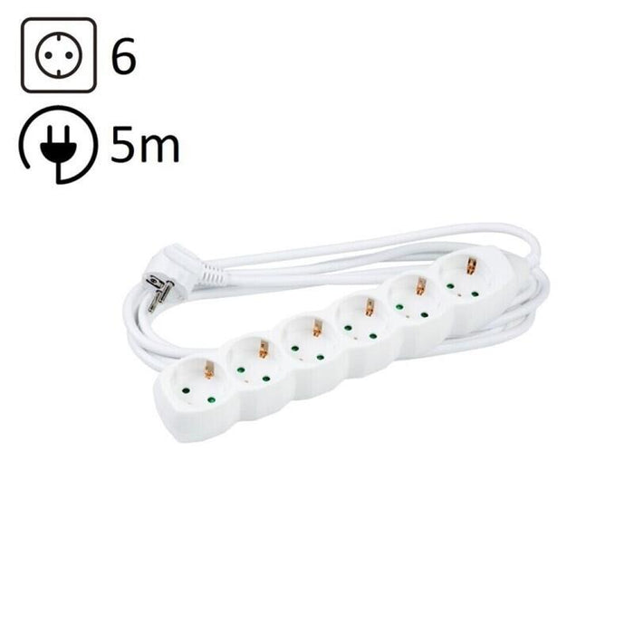 Technik Regleta De Corriente 6 Enchufes 5,0m 16a Blanco
