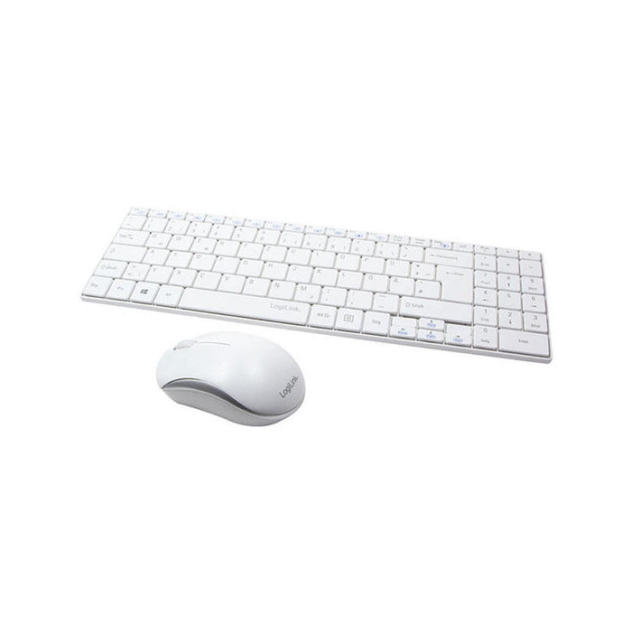 Teclado (Aleman) Y Raton Delgado Inalámbrico Logilink 2.4ghz Con Función Autolink