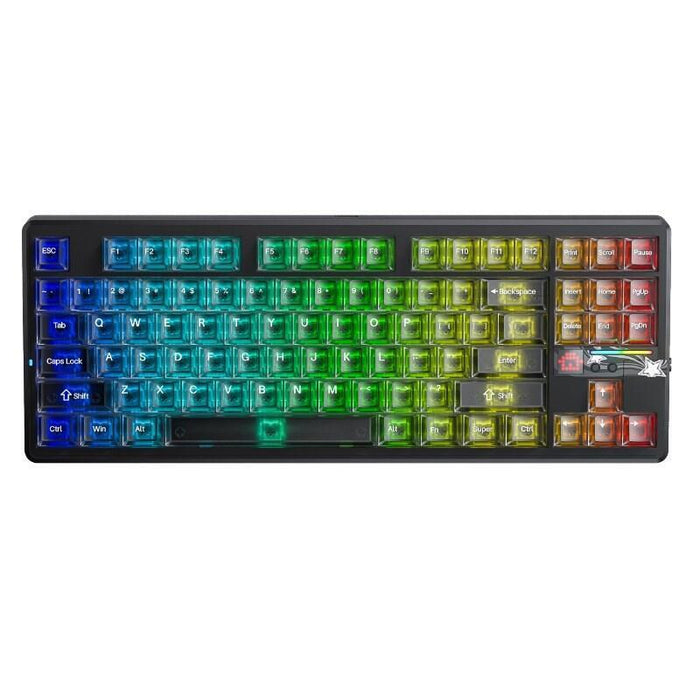 Teclado Aula Gasket F87 Pro V2 Black Mist Transparent Leobog X3 Rgb