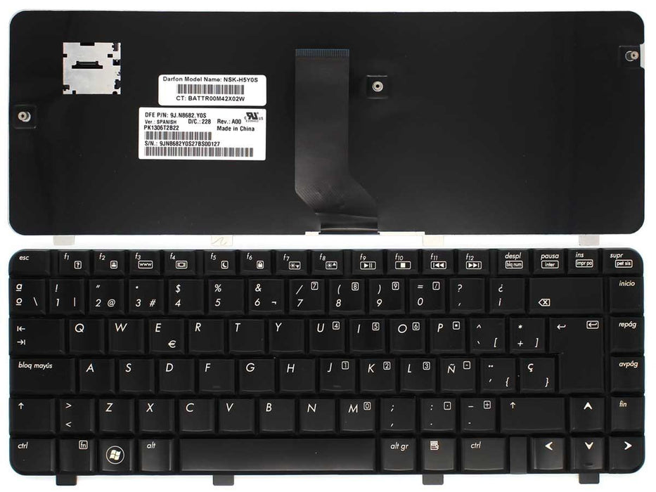 Teclado Para Portátil Hp Pavilion Dv3 Dv3-2000 Series 9J.N28G82.P0S Nsk-Hfp0S Azul Oscuro