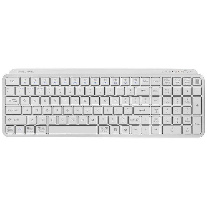 Teclado Compacto Inalámbrico Por Bluetooth Mars Gaming Mk-Silenkeys Blanco