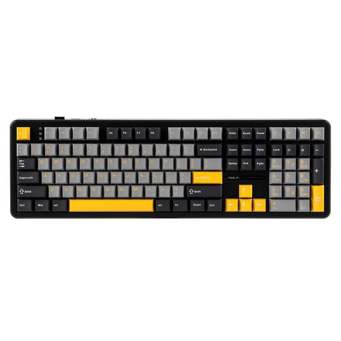 Teclado Con Junta F108 Gris+Naranja+Gris Oscuro, Interruptores Volcano Rgb, Aula