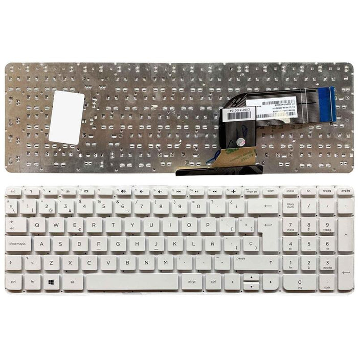 Teclado En Color Blanco Para Portátil Hp Pavilion 17 F Sin Marco