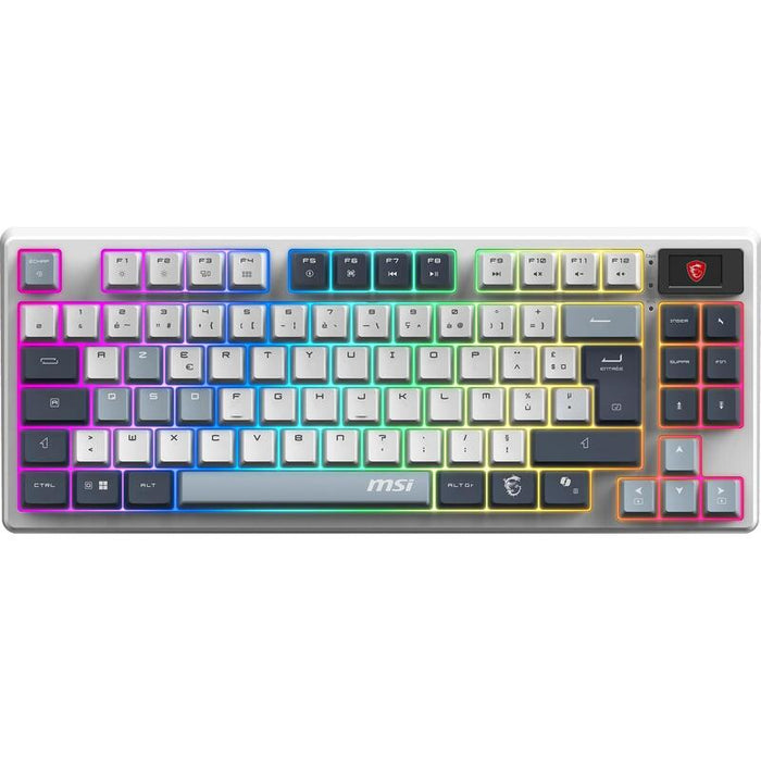 Teclado Gamer Inalámbrico Bluetooth Mecánico Msi Forge Gk600 Tkl Sky Rgb (Blanco)